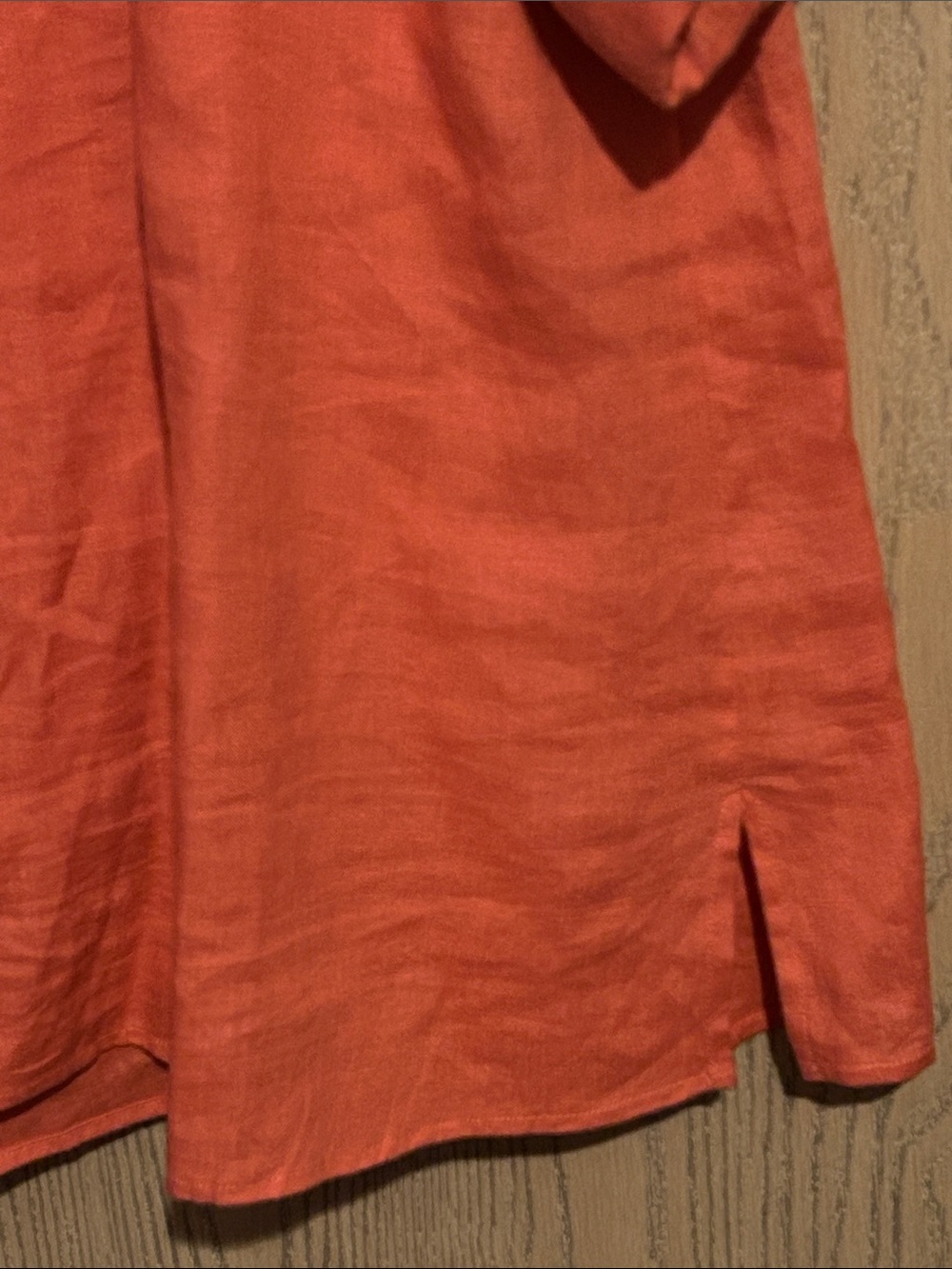 Lauren Ralph Lauren Orange Linen Split-Neck Tunic - Picture 8 of 8